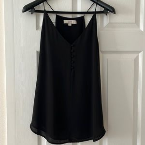 Loose dressy black tank top blouse
